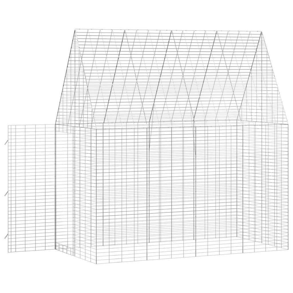 vidaXL Κλουβί Κουνελιού Ασημί 200 x 100 x 210 εκ.