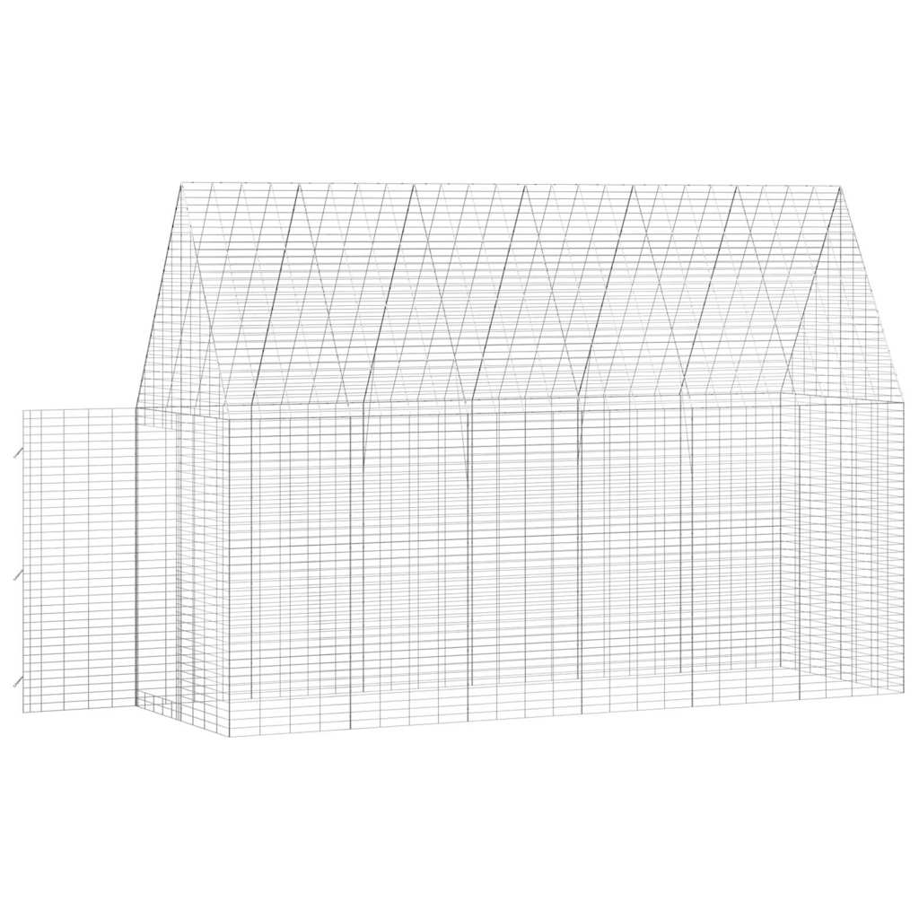 vidaXL Κλουβί Κουνελιού Ασημί 300 x 100 x 210 εκ.