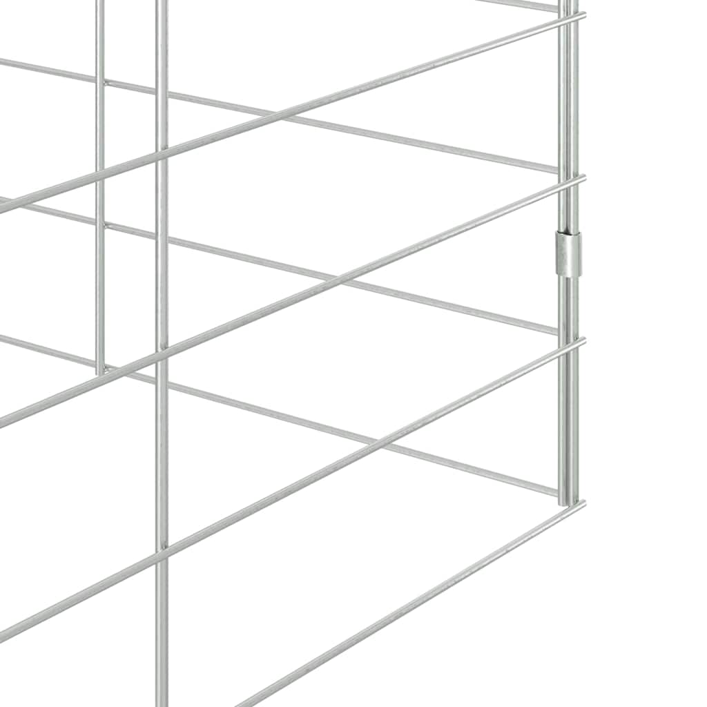 vidaXL Κλουβί Κουνελιού Ασημί 400 x 100 x 210 εκ.