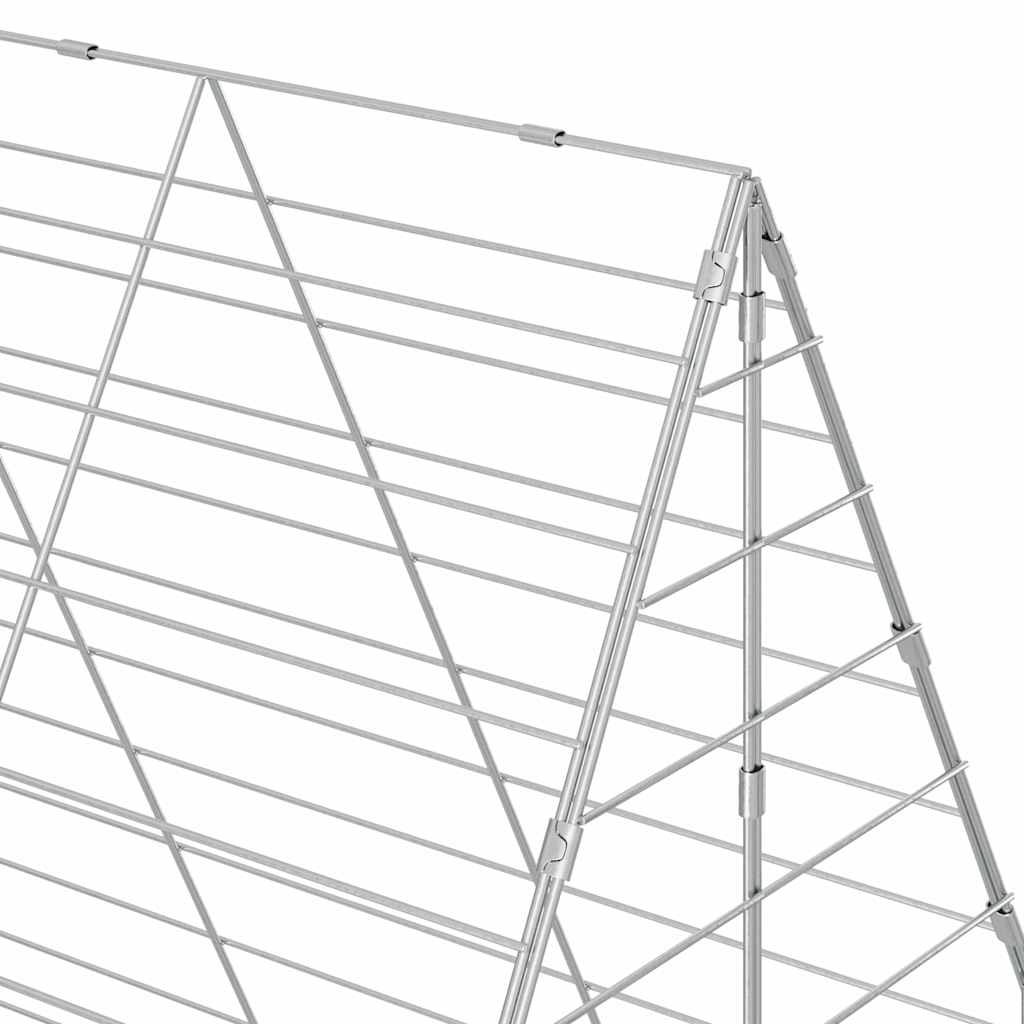 vidaXL Κλουβί Κουνελιού Ασημί 400 x 100 x 210 εκ.