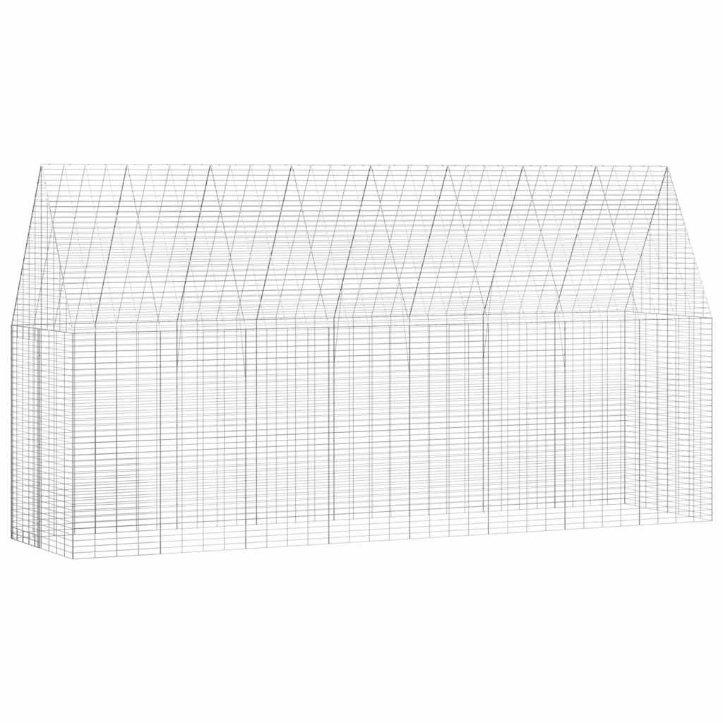 vidaXL Κλουβί Κουνελιού Ασημί 400 x 100 x 210 εκ.