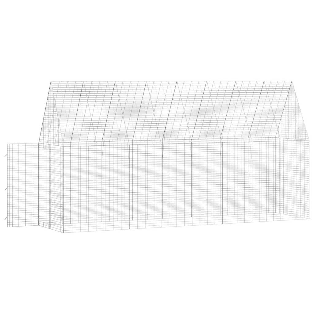 vidaXL Κλουβί Κουνελιού Ασημί 400 x 100 x 210 εκ.