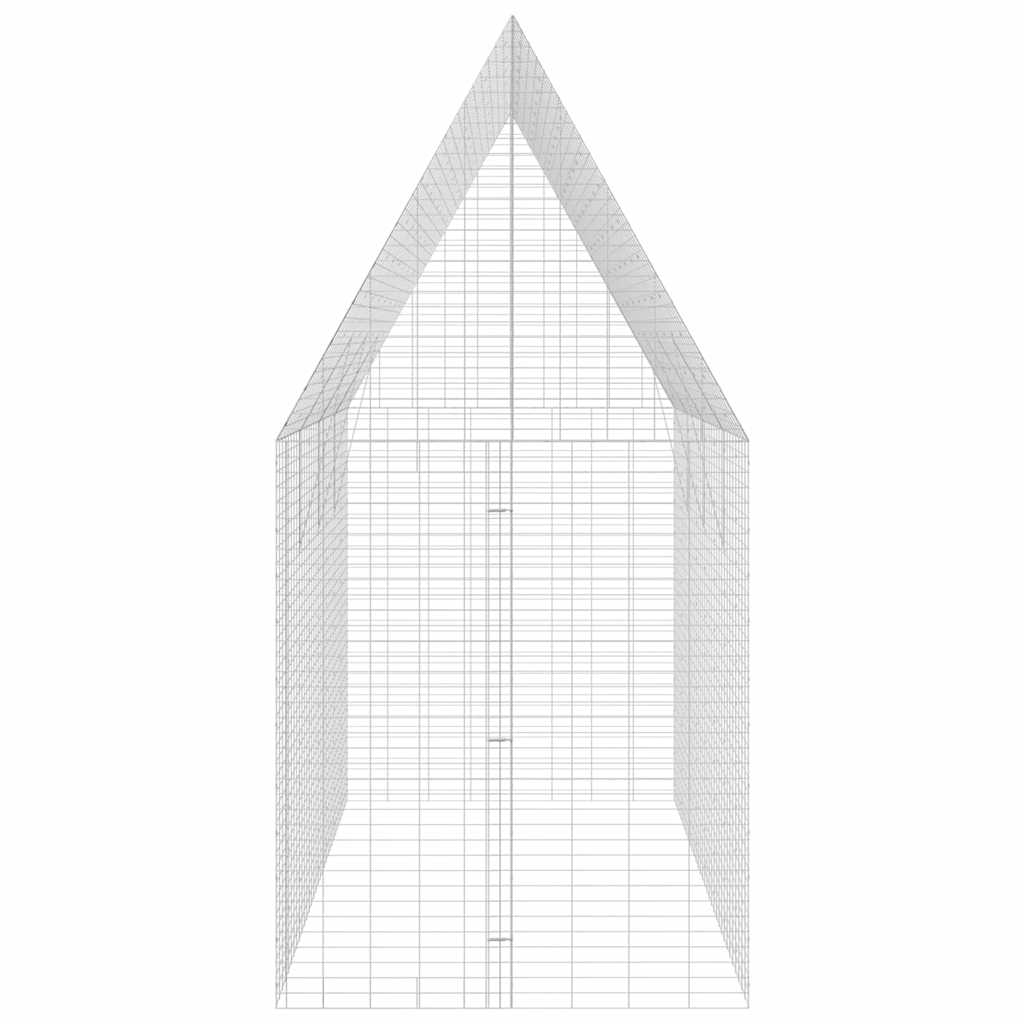 vidaXL Κλουβί Κουνελιού Ασημί 400 x 100 x 210 εκ.
