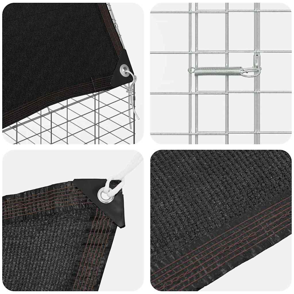 vidaXL Κλουβί Κουνελιού Ασημί 100 x 100 x 210 εκ.