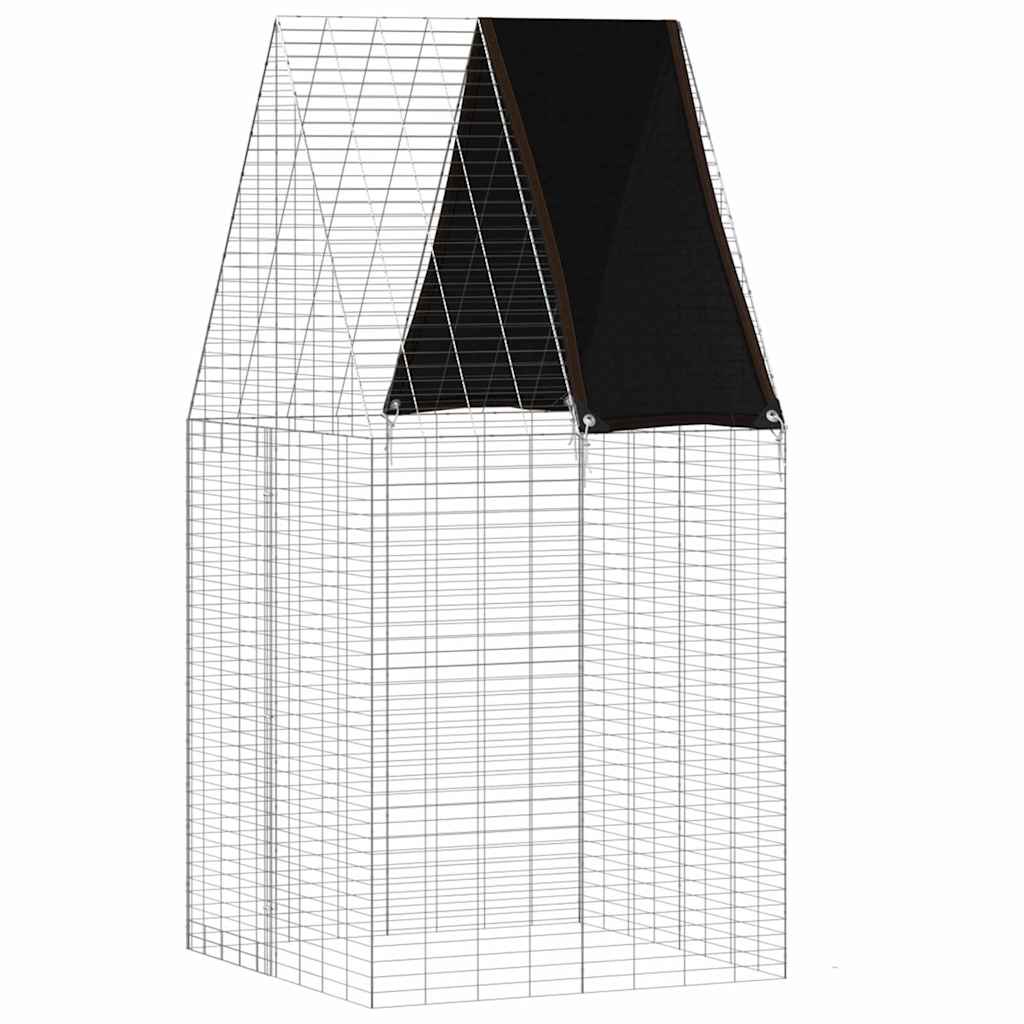 vidaXL Κλουβί Κουνελιού Ασημί 100 x 100 x 210 εκ.