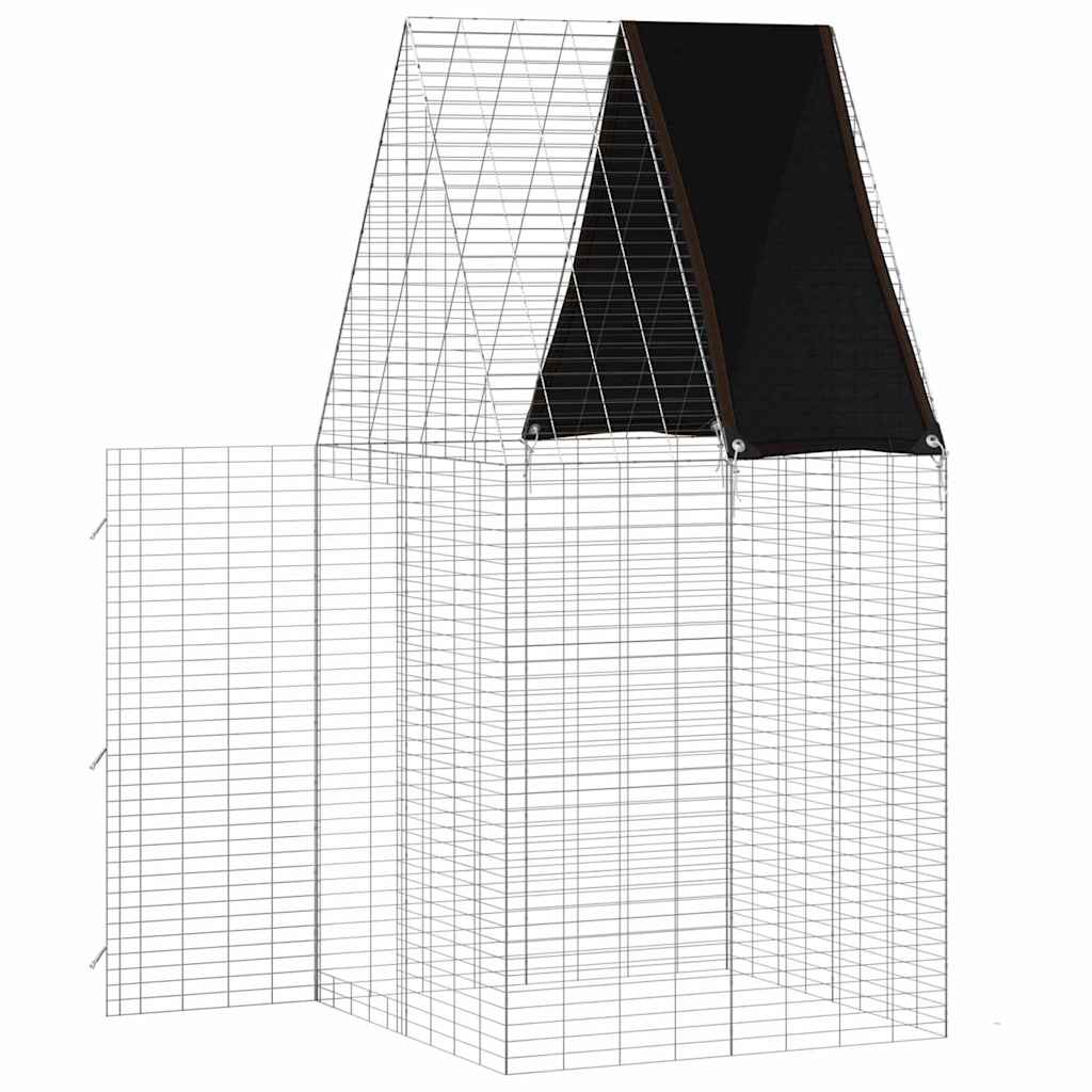 vidaXL Κλουβί Κουνελιού Ασημί 100 x 100 x 210 εκ.