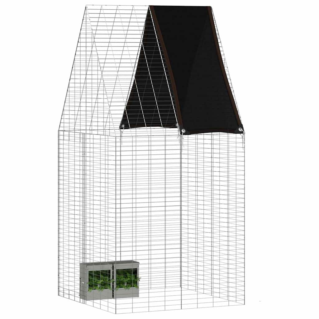 vidaXL Κλουβί Κουνελιού Ασημί 100 x 100 x 210 εκ.