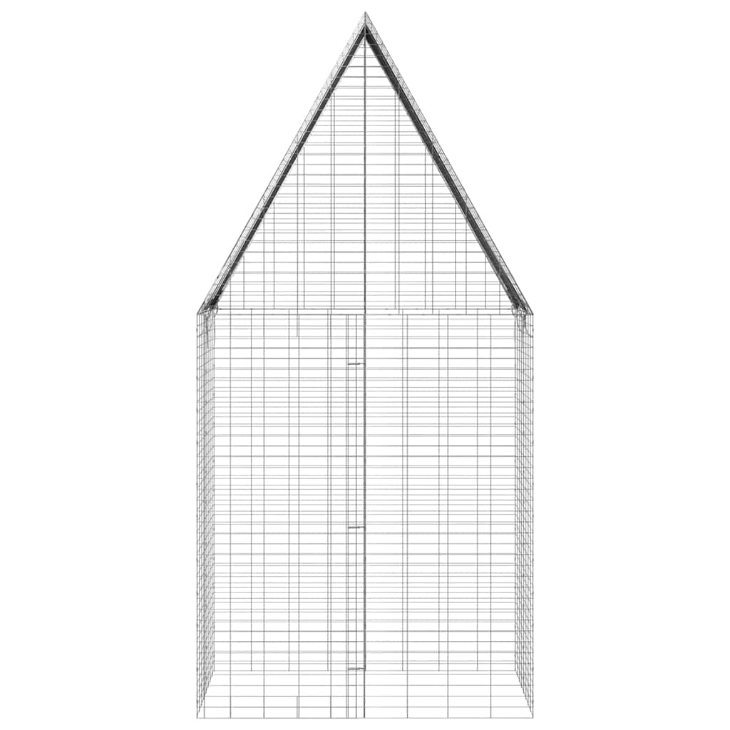 vidaXL Κλουβί Κουνελιού Ασημί 100 x 100 x 210 εκ.