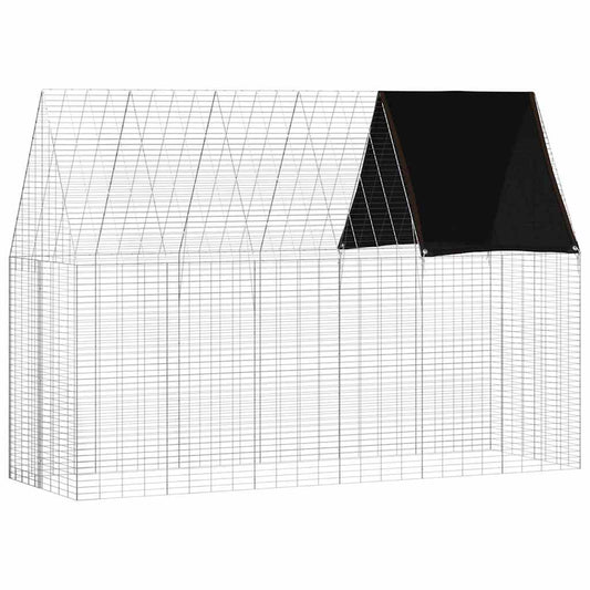 vidaXL Κλουβί Κουνελιού Ασημί 300 x 100 x 210 εκ.