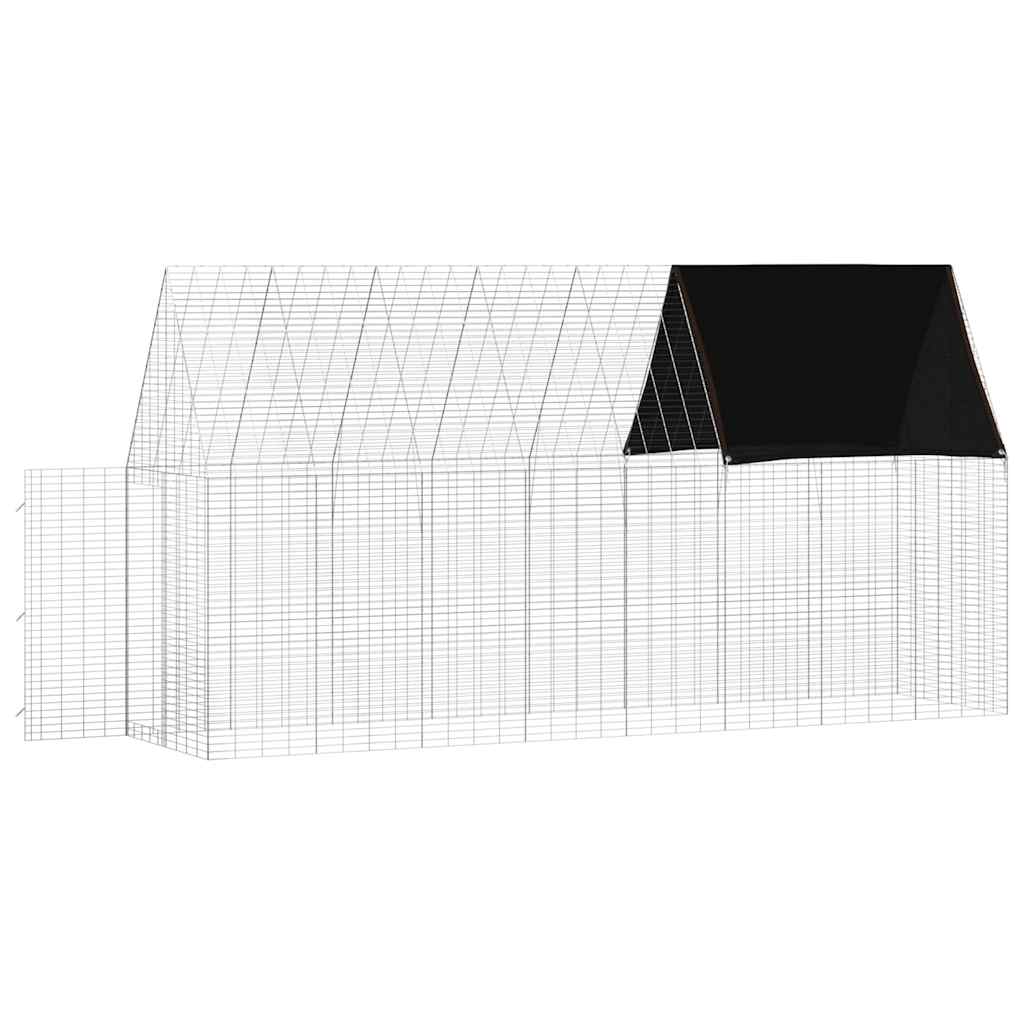 vidaXL Κλουβί Κουνελιού Ασημί 400 x 100 x 210 εκ.