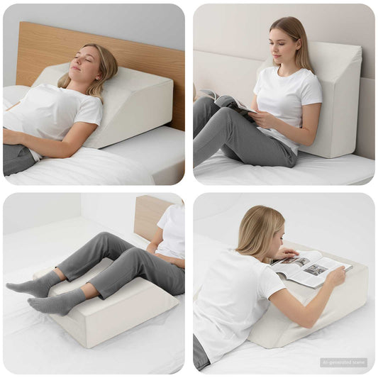 vidaXL Μαξιλάρι Ποδιών 63 x 52 x 19,5 εκ Σφιχτό PU Αφρός Λευκό