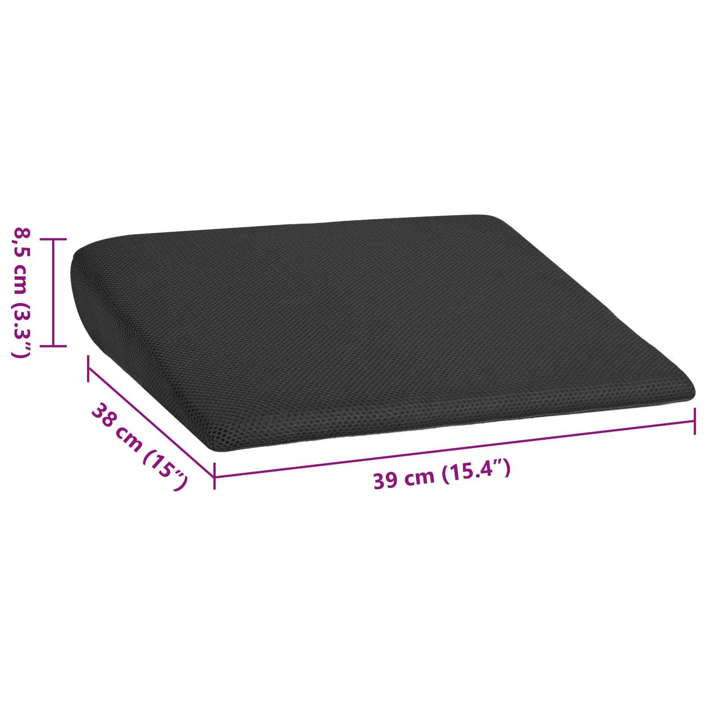 vidaXL Μαξιλάρια Καθίσματος Μαύρο 39 x 38 x 8,5 εκ PU Αφρός