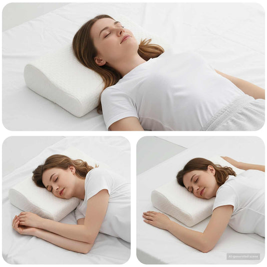 vidaXL Μαξιλάρι Ύπνου 50 x 30 x 10,5 εκ Μεσαίο Αφρός Μνήμης Λευκό
