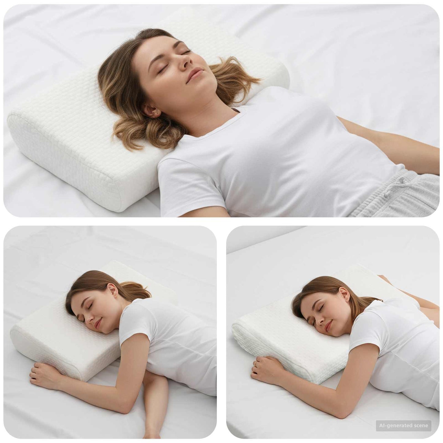 vidaXL Μαξιλάρι Ύπνου 80 x 40 x 12,5 εκ Μεσαίο Αφρός Μνήμης Λευκό