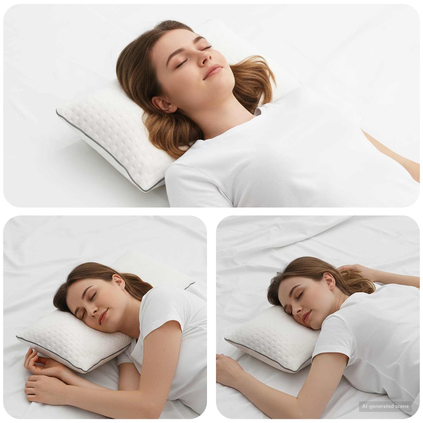 vidaXL Μαξιλάρι Ύπνου Shread Λευκό 60 x 40 x 14,5 εκ Αφρός Μνήμης