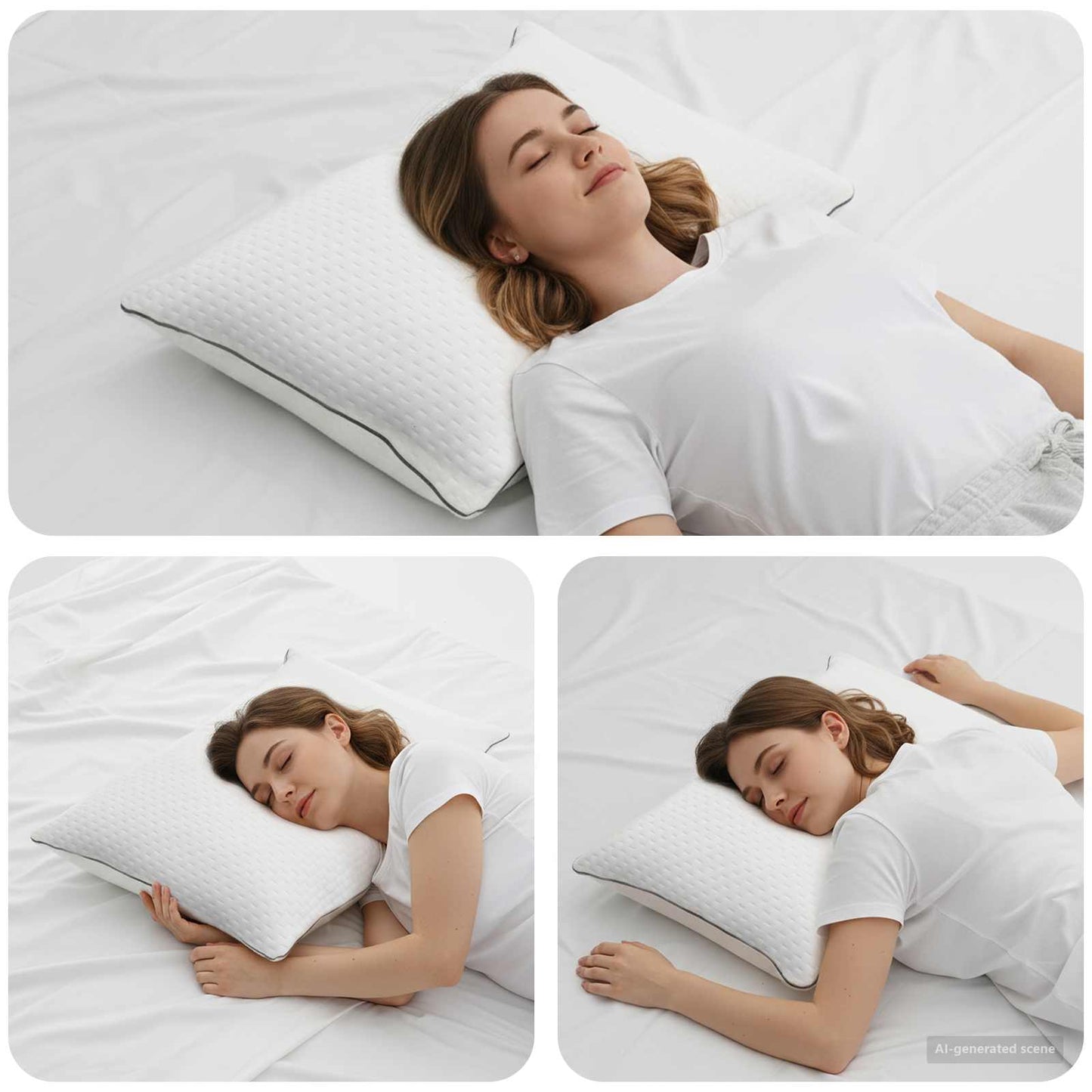 vidaXL Μαξιλάρι Ύπνου Shread Λευκό 80 x 40 x 14,5 εκ Αφρός Μνήμης