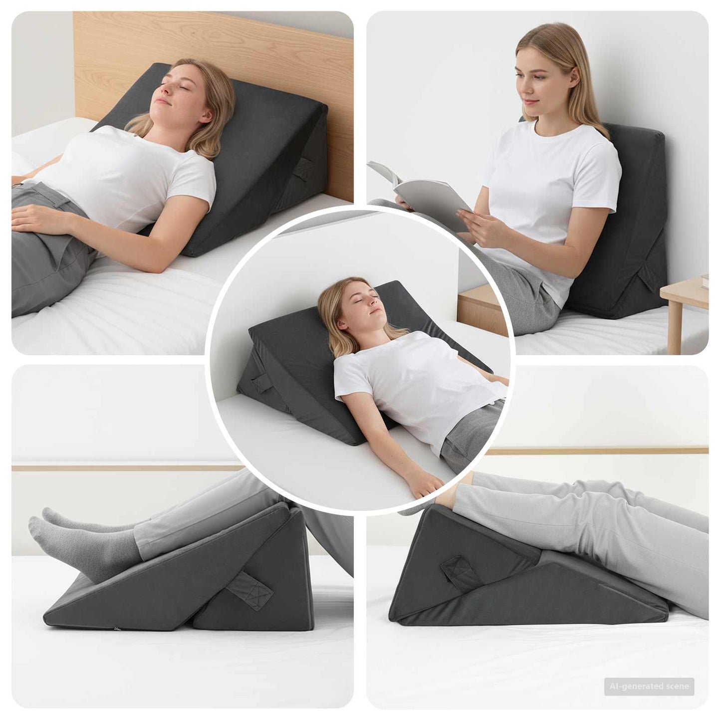 vidaXL Μαξιλάρι Γωνίας Γκρι 55 x 55 x 26 εκ. Αφρός Μνήμης