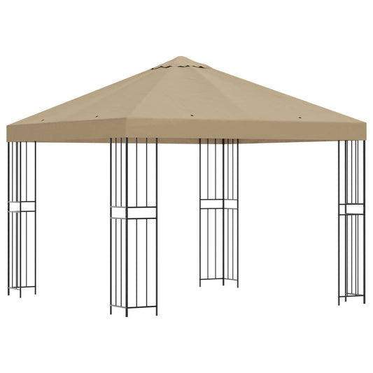 vidaXL Κιόσκι 3 x 3 m Μπεζ Πολυεστέρας και Χάλυβας 190 gsm