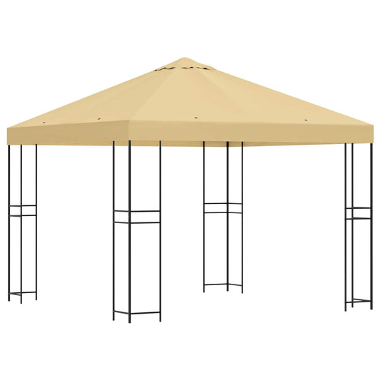 vidaXL Κιόσκι 3 x 3 m Κρεμ Πολυεστέρας και Χάλυβας 190 gsm