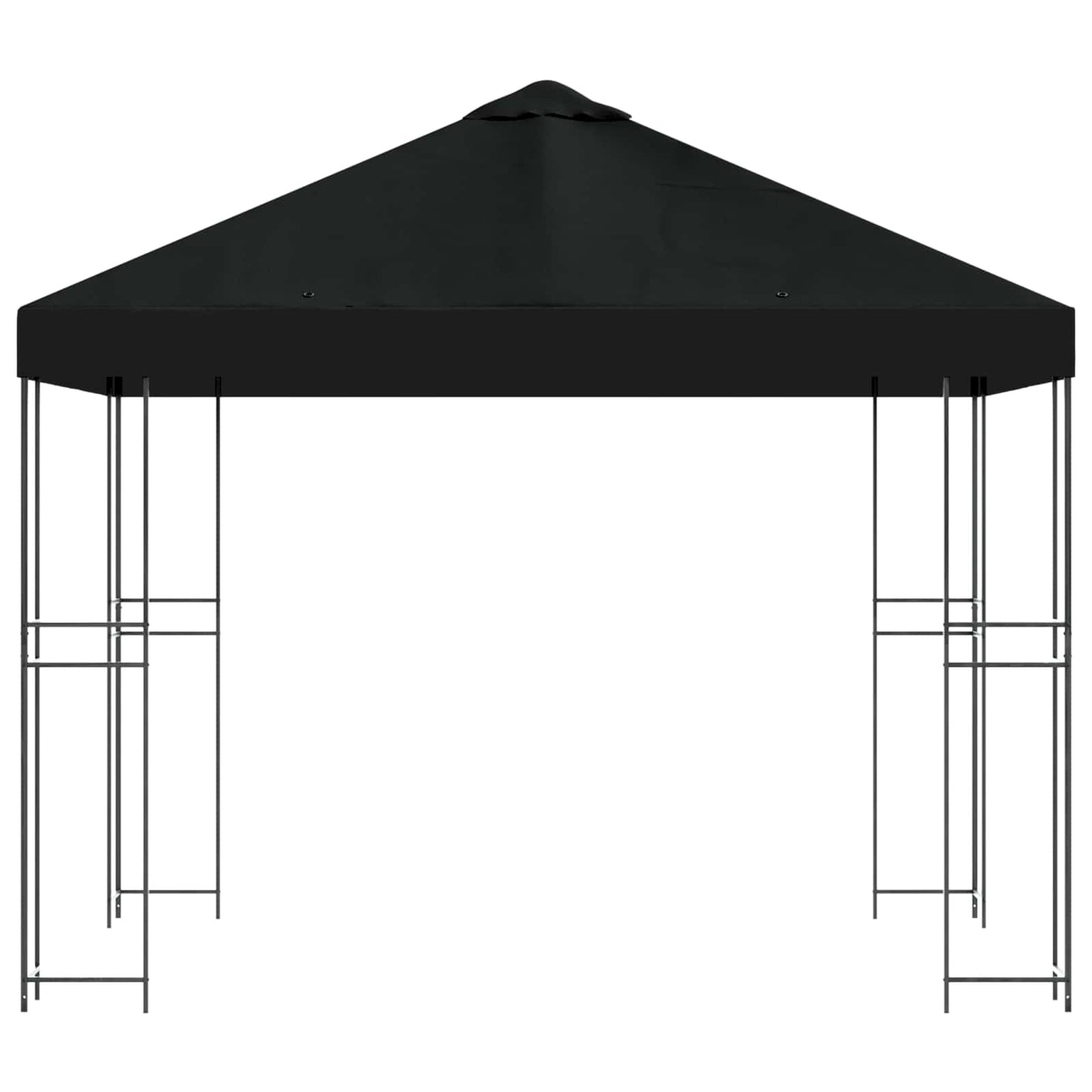 vidaXL Κιόσκι 3 x 3 m Μαύρο Πολυεστέρας και Χάλυβας 190 gsm