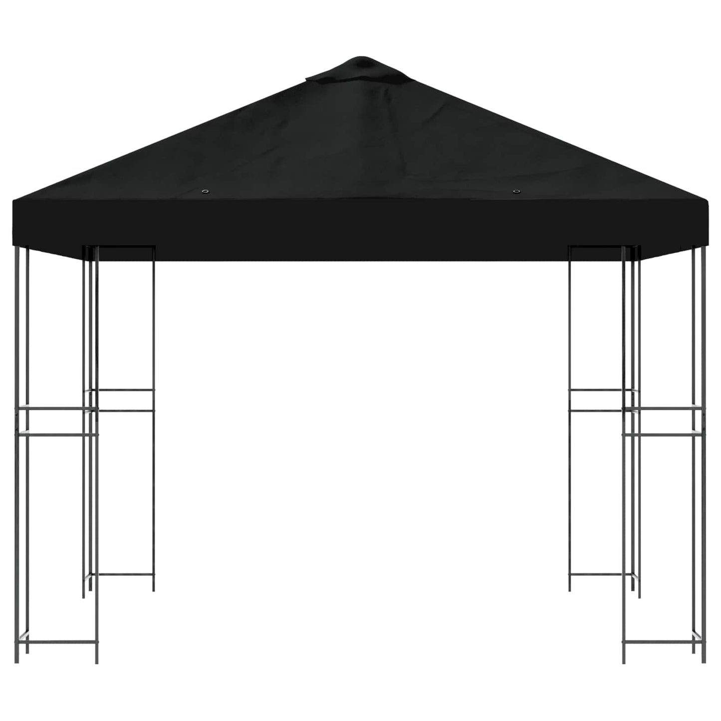 vidaXL Κιόσκι 3 x 3 m Μαύρο Πολυεστέρας και Χάλυβας 190 gsm