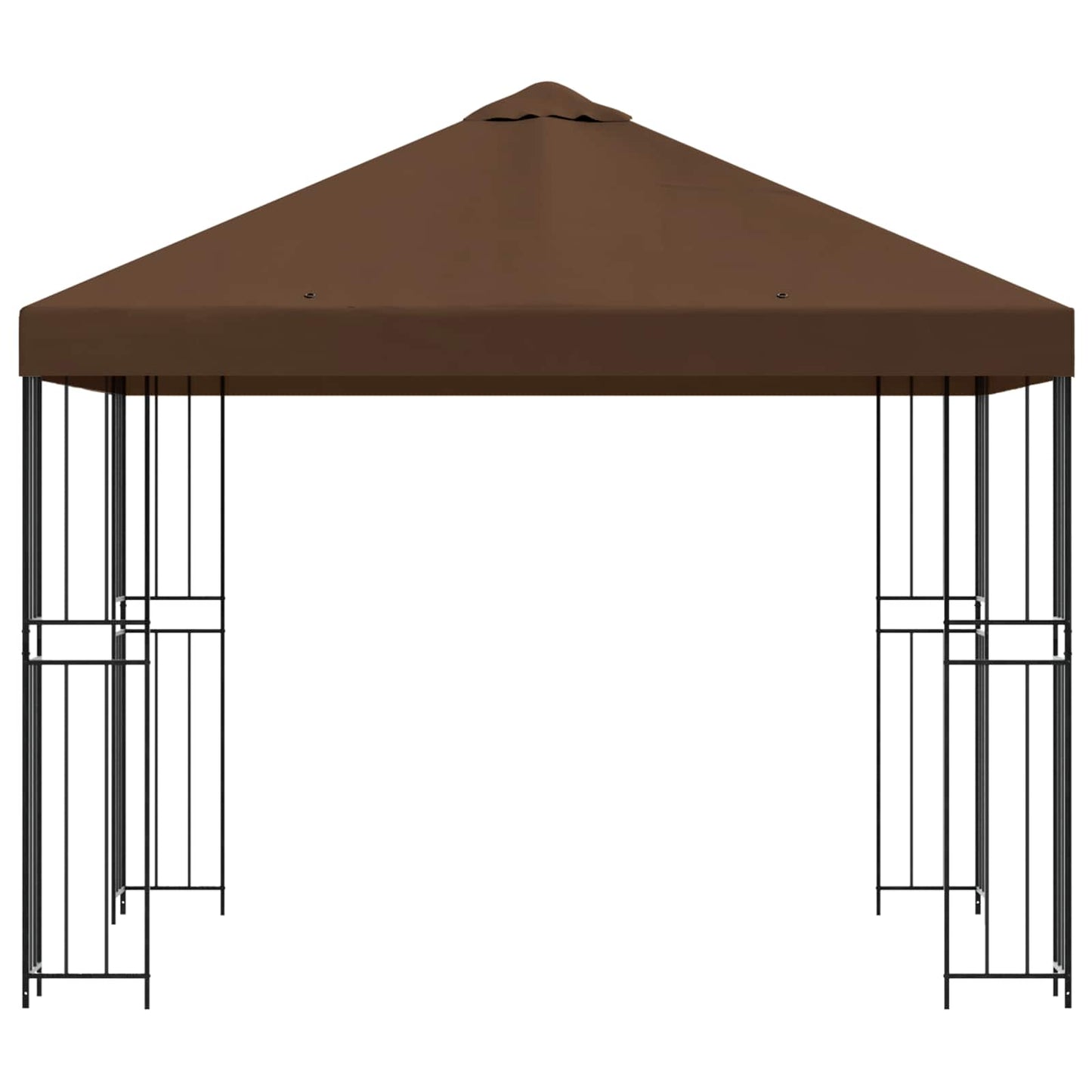 vidaXL Κιόσκι 3 x 3 m Καφέ Πολυεστέρας και Χάλυβας 190 gsm