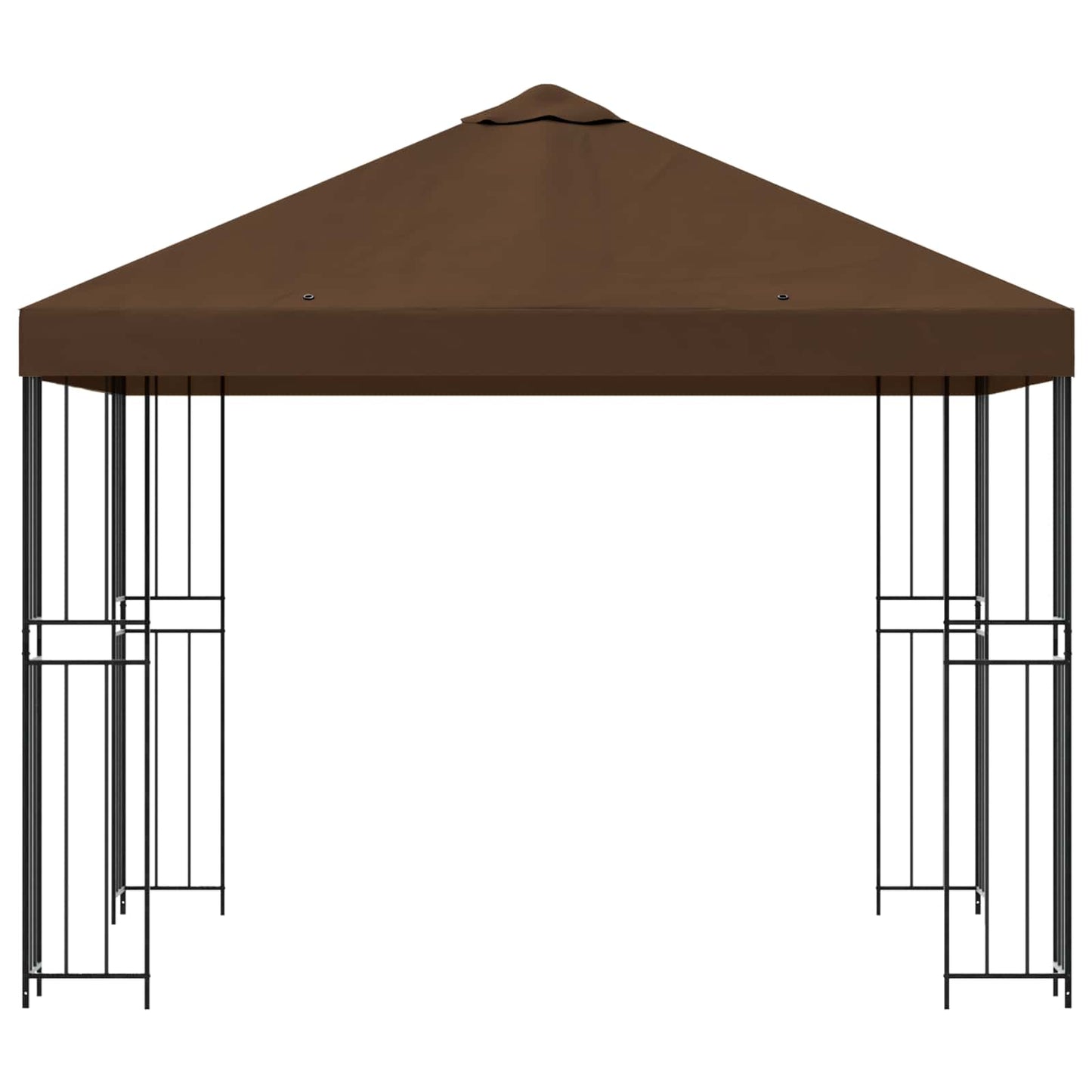 vidaXL Κιόσκι 3 x 3 m Καφέ Πολυεστέρας και Χάλυβας 190 gsm