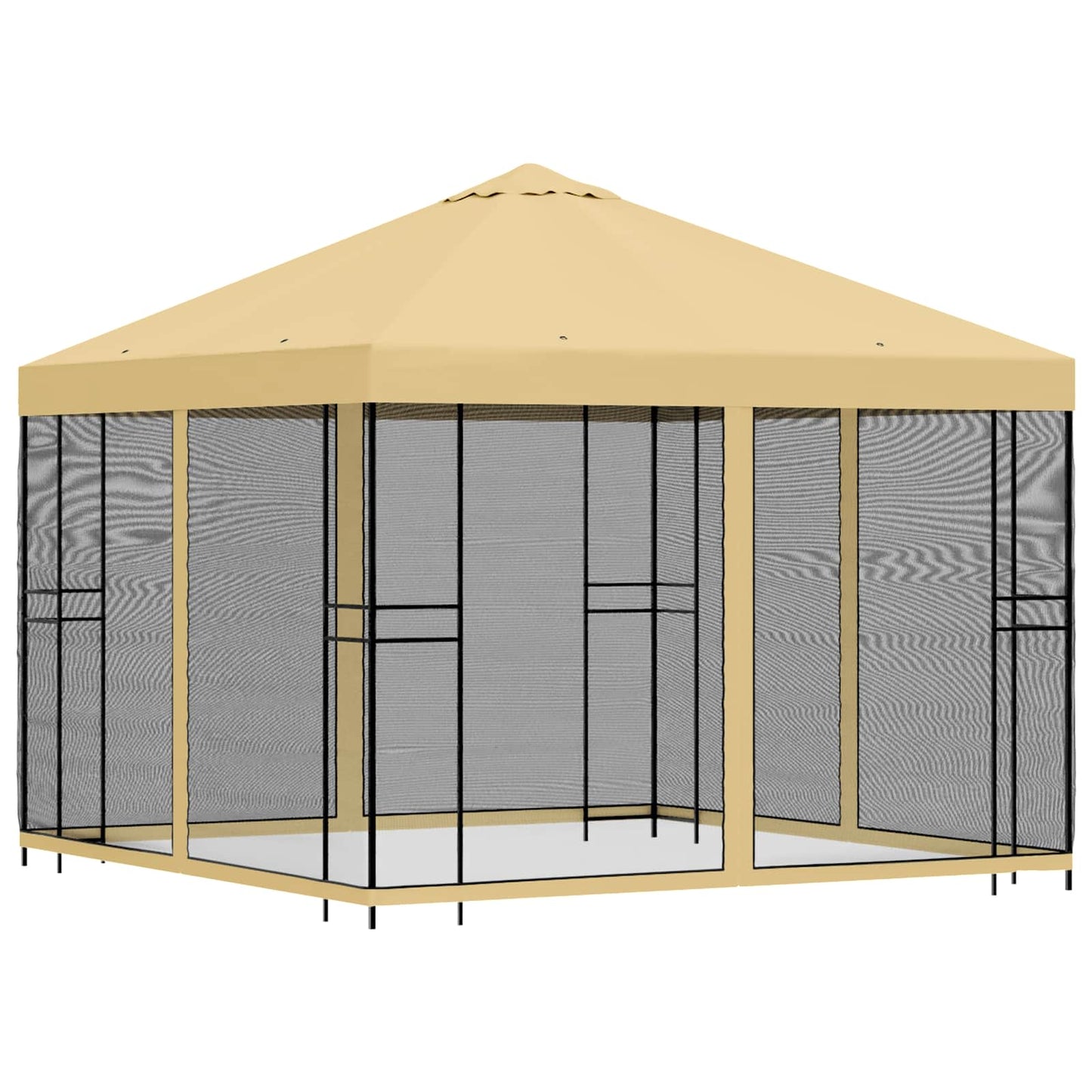 vidaXL Κήπος Γκαζebo με Πλευρικά Τοίχους 3 x 3 m Κρεμ