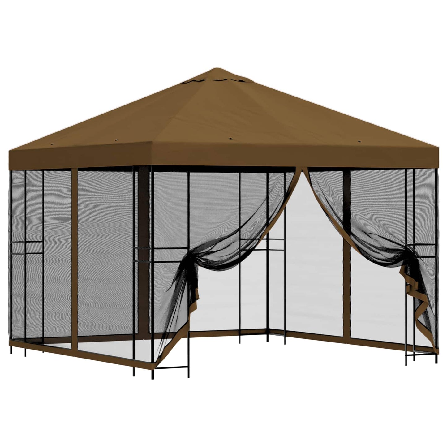 vidaXL Κήπος Γκαζebo με Πλευρικά Τοίχους 3 x 3 m Taupe