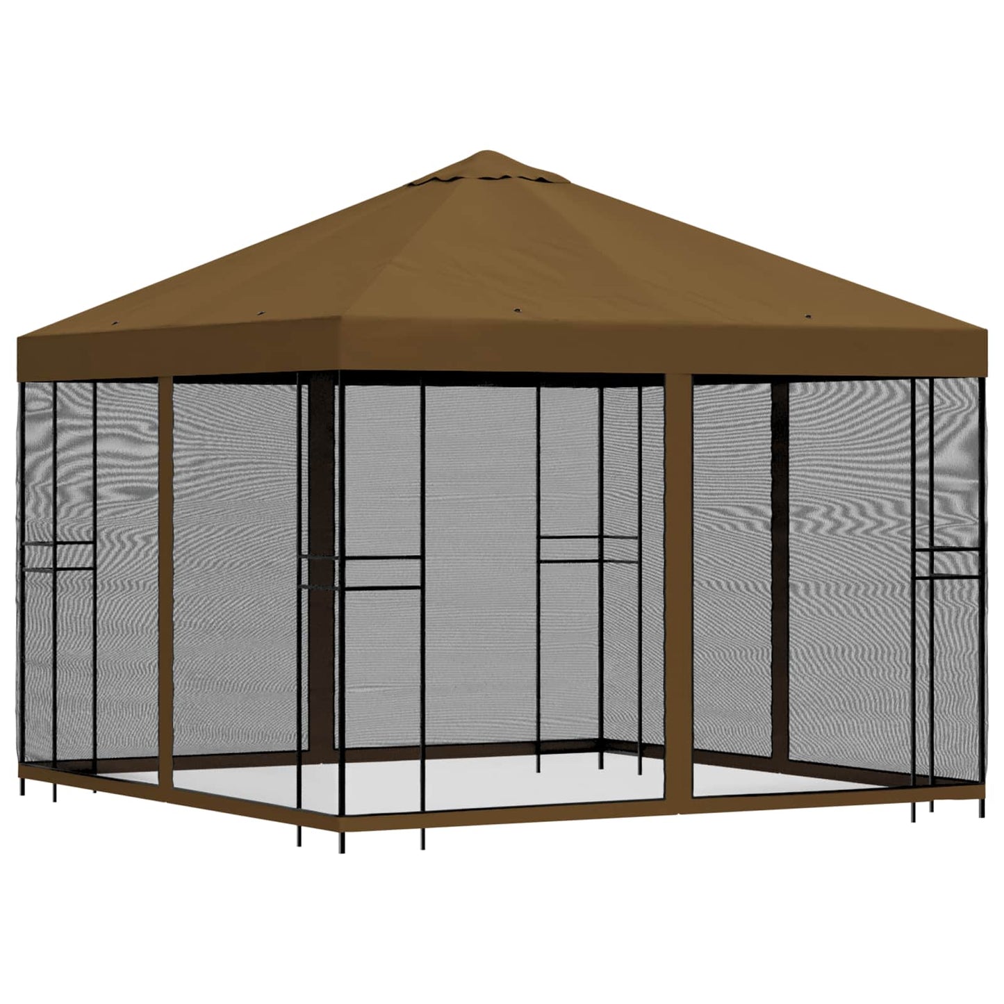 vidaXL Κήπος Γκαζebo με Πλευρικά Τοίχους 3 x 3 m Taupe