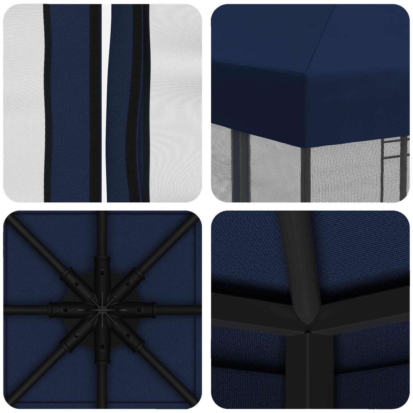 vidaXL Κήπος Γκαζebo με Πλευρικά Τοίχους 3 x 3 m Μπλε