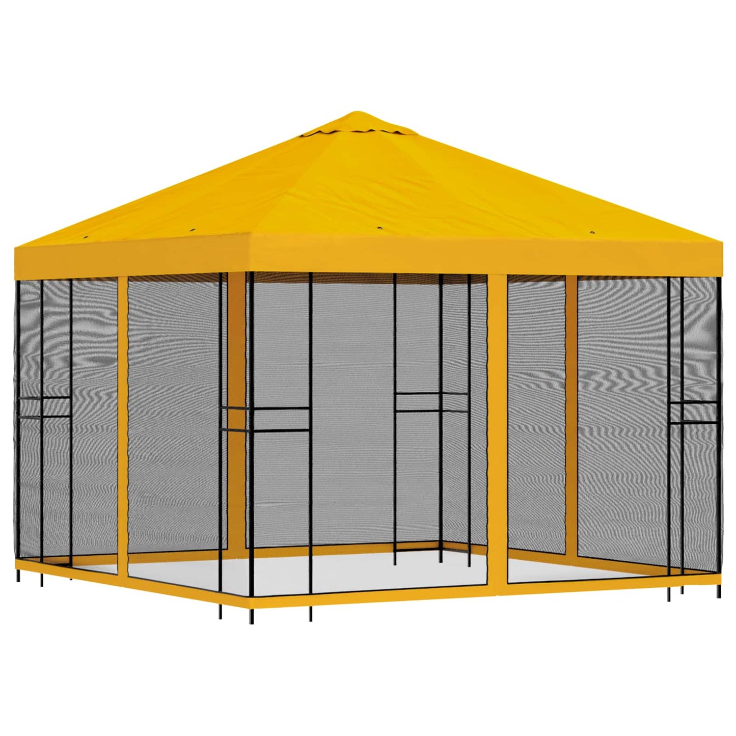 vidaXL Κήπος Γκαζebo με Πλευρικά Τοίχους 3 x 3 m Κίτρινο