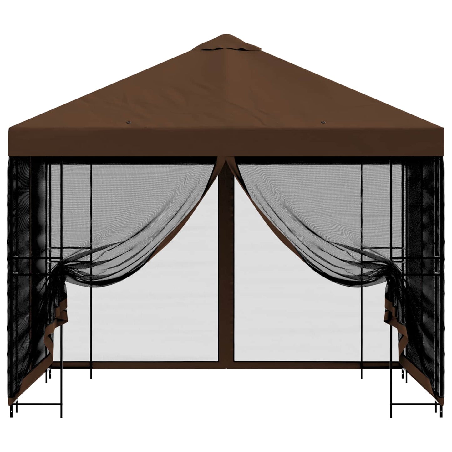 vidaXL Κήπος Γκαζebo με Πλευρικά Τοίχους 3 x 3 m Καφέ