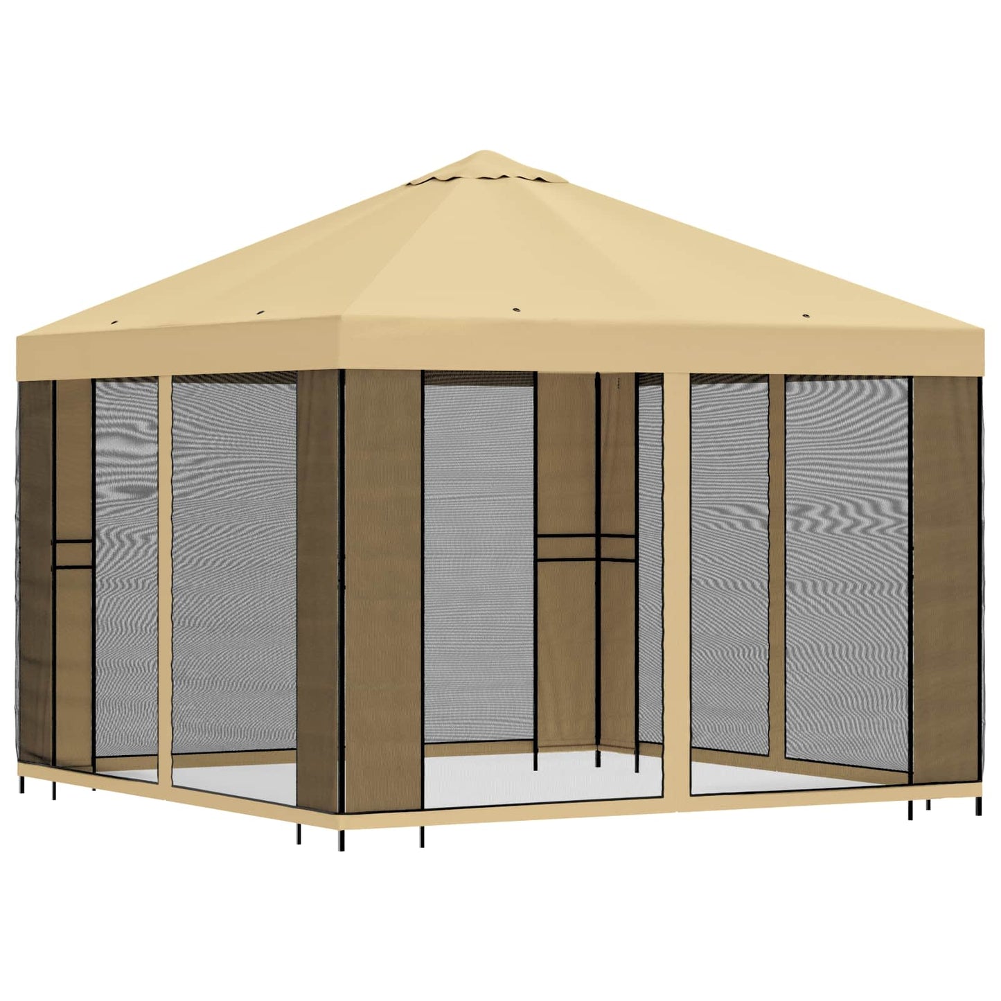 vidaXL Κήπος Γκαζebo με Πλευρικά Τοίχους 3 x 3 m Κρεμ