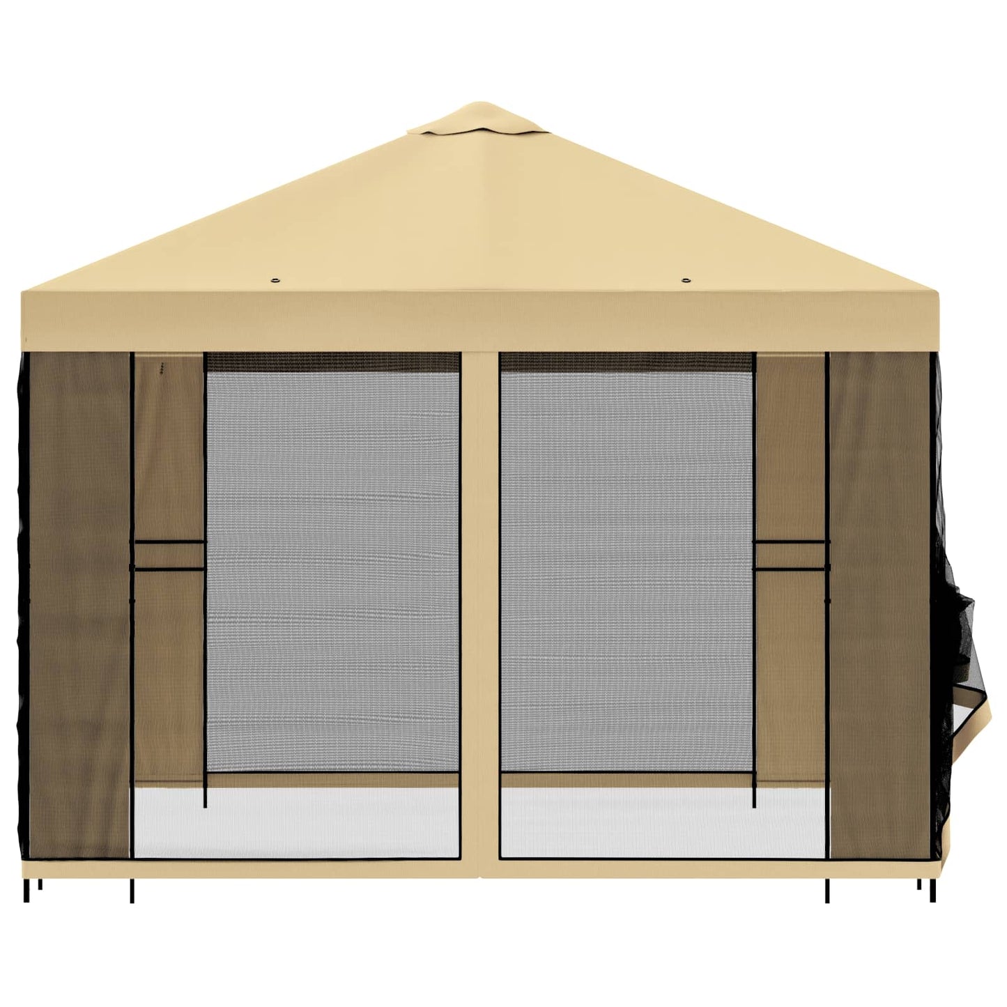 vidaXL Κήπος Γκαζebo με Πλευρικά Τοίχους 3 x 3 m Κρεμ