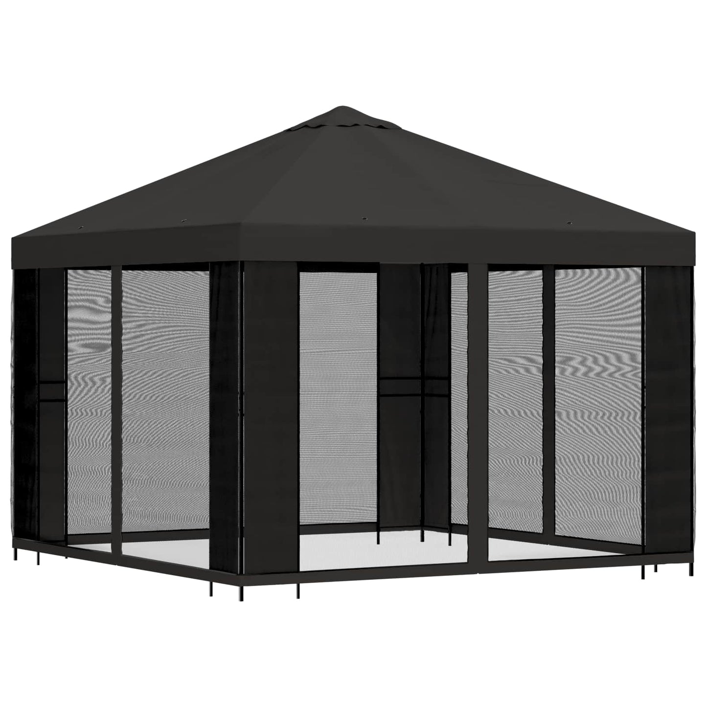 vidaXL Κήπος Γκαζebo με Πλευρικά Τοίχους 3 x 3 m Ανθρακί