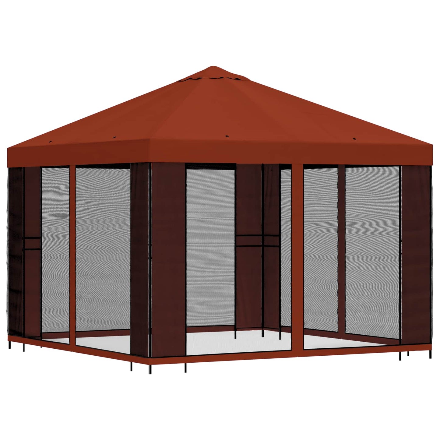 vidaXL Κήπος Γκαζebo με Πλευρικά Τοίχους 3 x 3 m Τερακότα