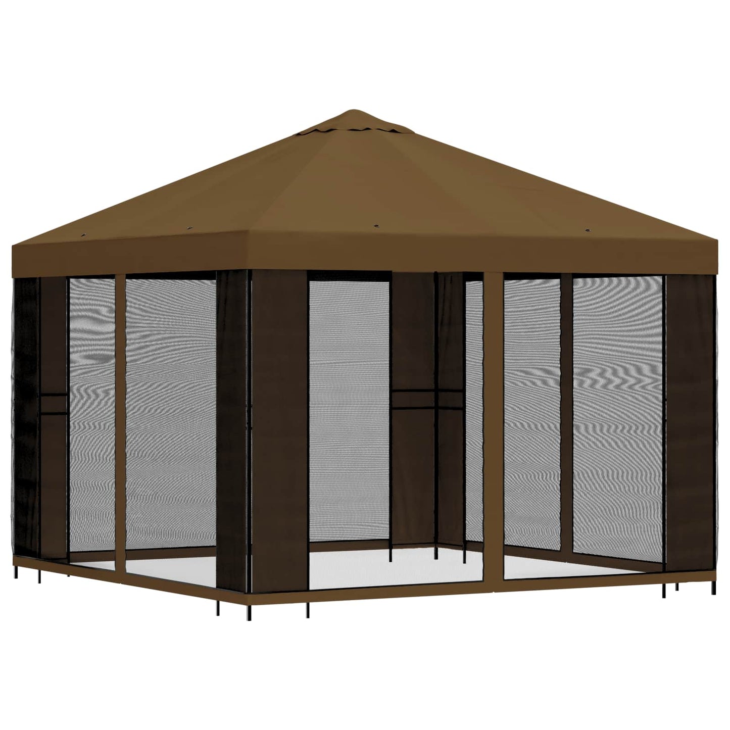 vidaXL Κήπος Γκαζebo με Πλευρικά Τοίχους 3 x 3 m Taupe