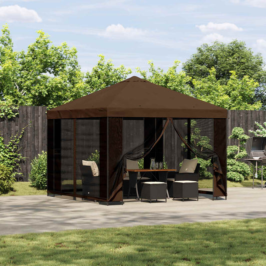 vidaXL Κήπος Γκαζebo με Πλευρικά Τοίχους 3 x 3 m Καφέ