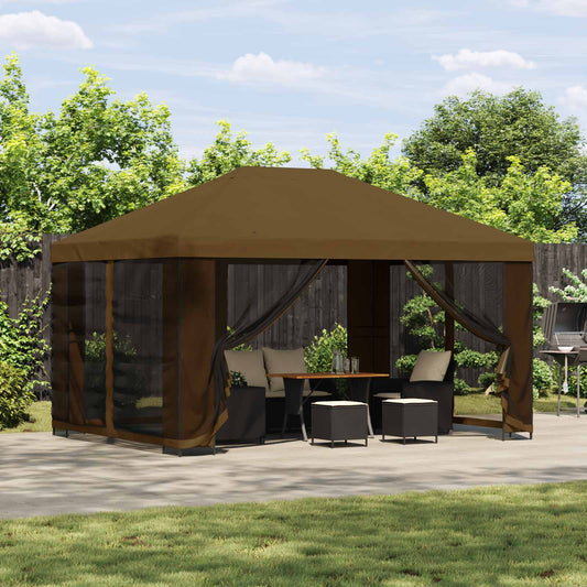 vidaXL Κιόσκι 4 x 3 μ Taupe Πολυεστέρας και Χάλυβας 190