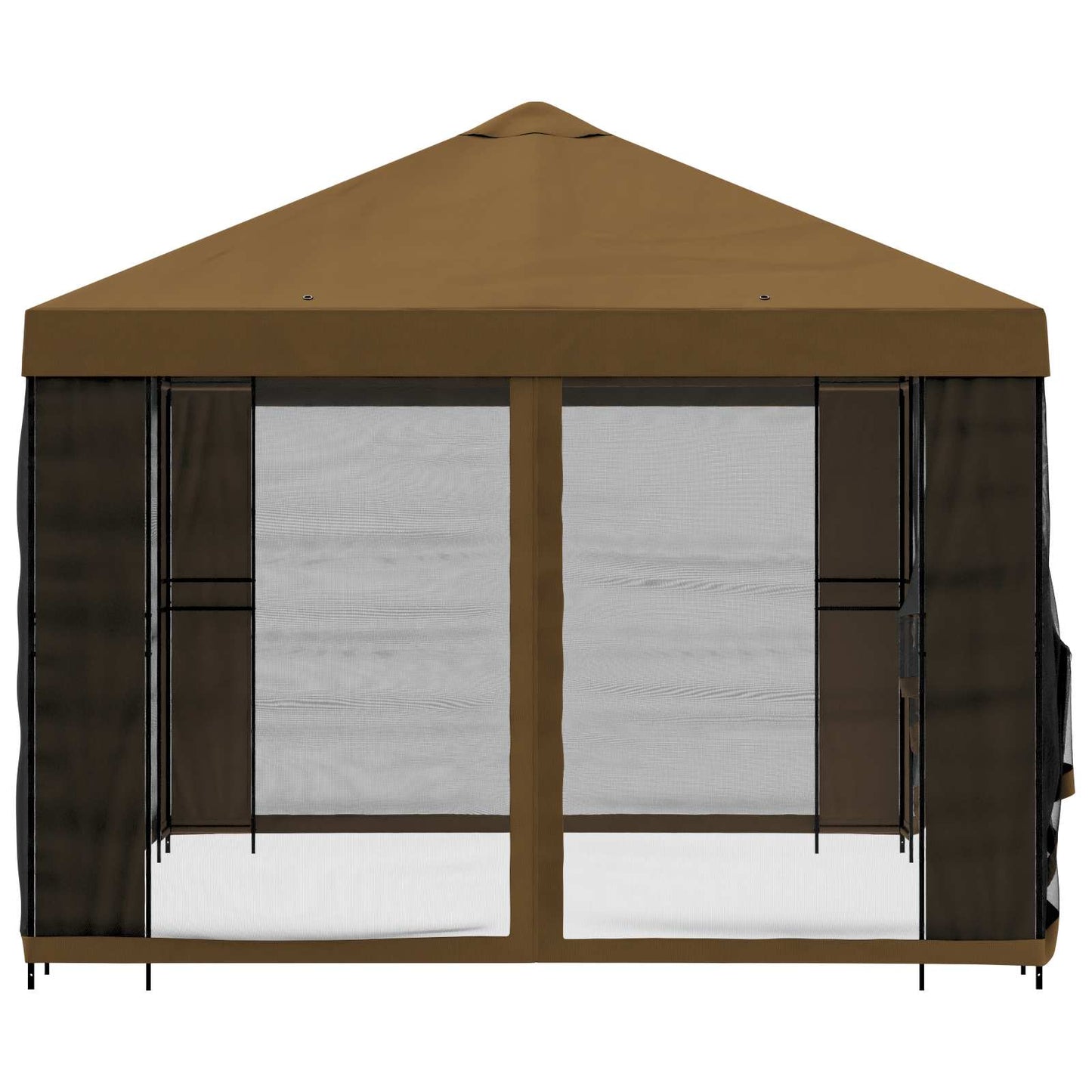 vidaXL Κήπος Γκαζebo με Πλευρικά Τοίχους 4 x 3 μ Taupe
