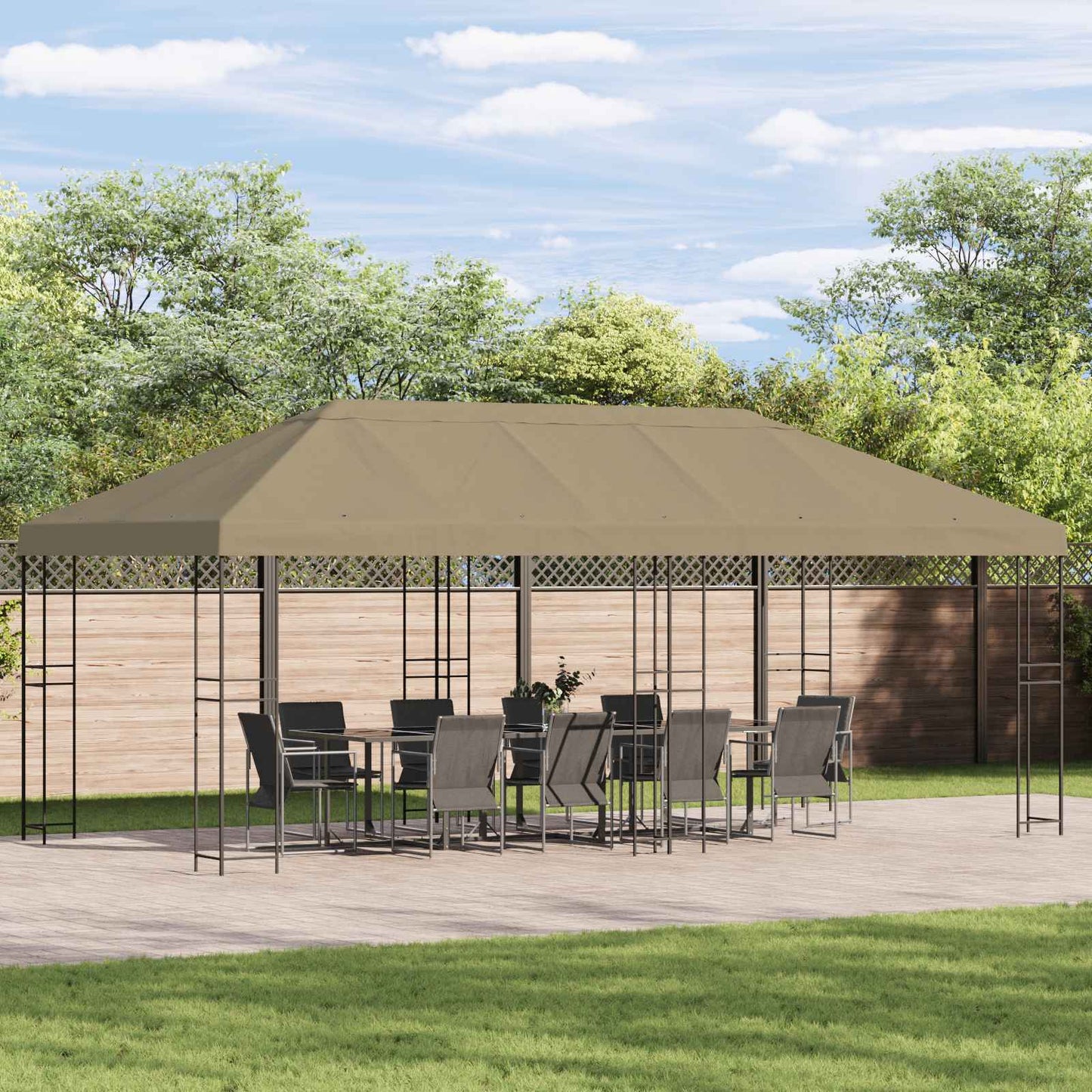 vidaXL Κάλυψη Σκηνής Γκαζebo 6 x 3 m Μπεζ Πολυεστέρας 190