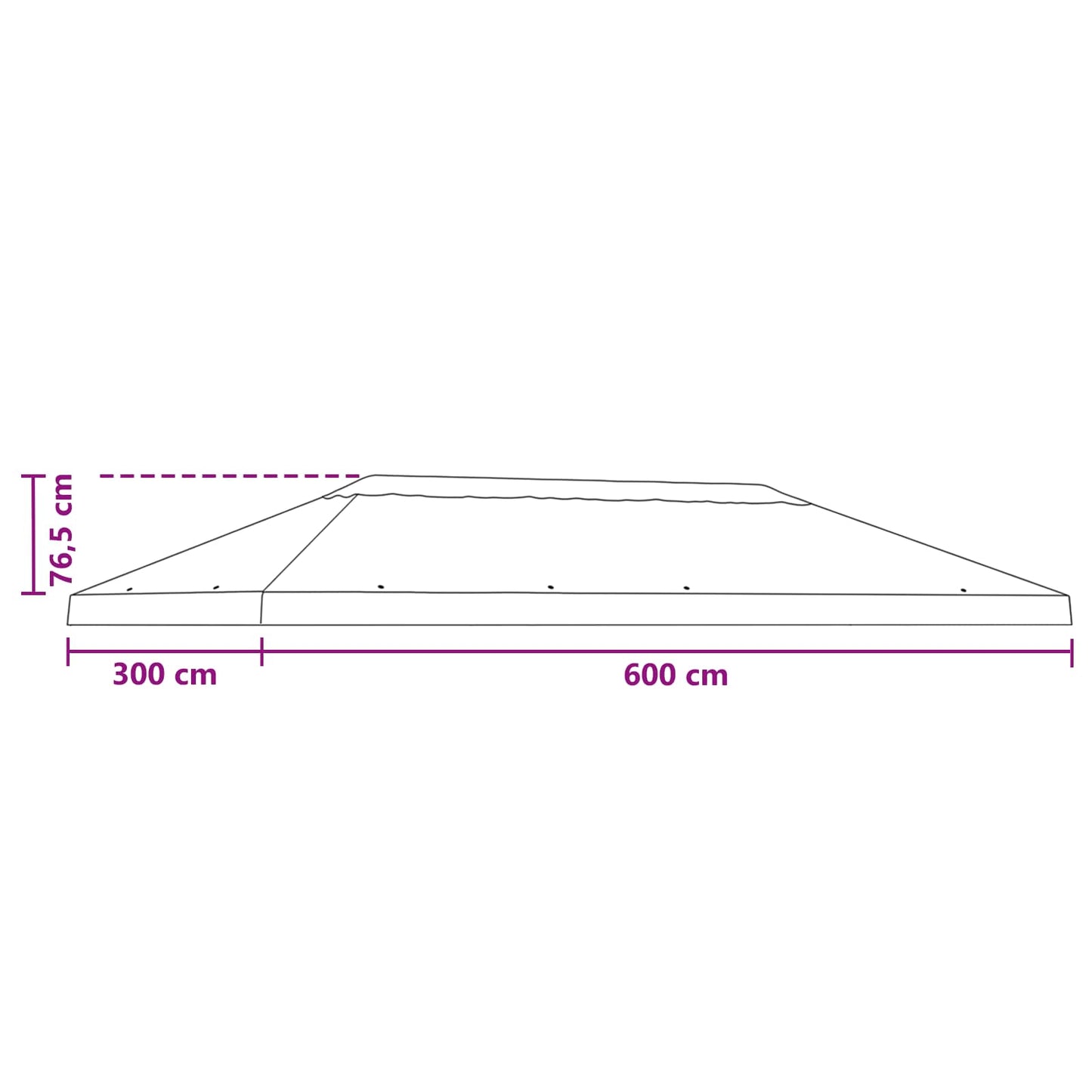 vidaXL Κάλυψη Σκηνής Γκαζebo 6 x 3 m Κίτρινο Πολυεστέρας 190