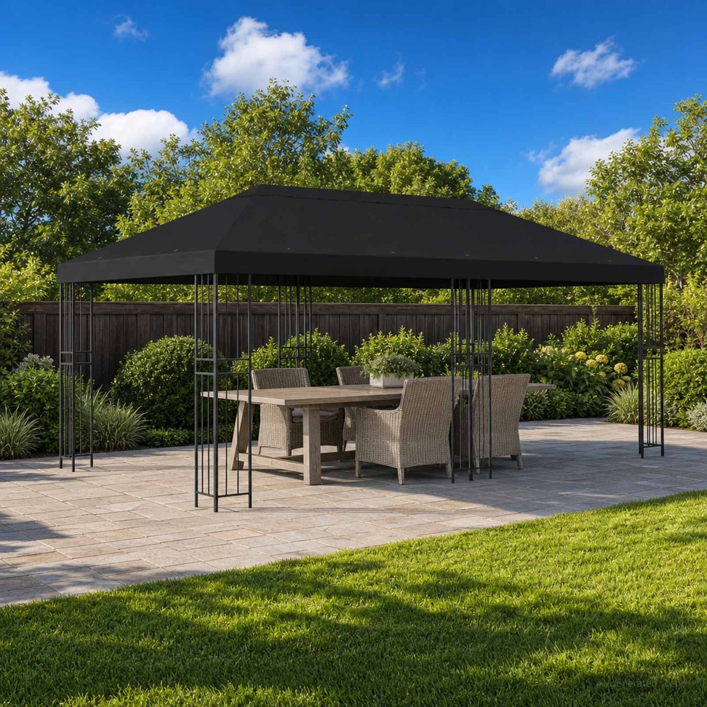 vidaXL Κάλυψη Σκηνής Γκαζebo 6 x 3 m Μαύρο Πολυεστέρας 190