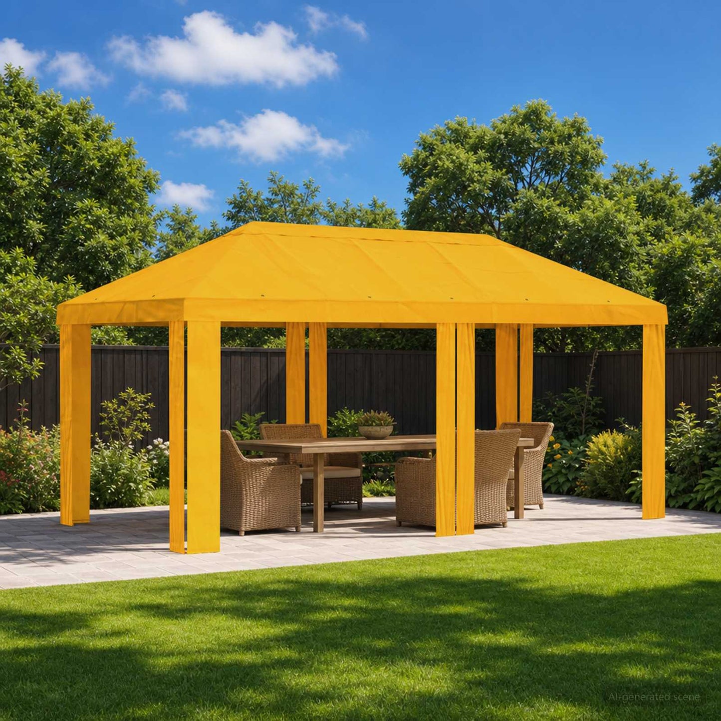 vidaXL Κάλυμμα Γκαζebo 6 x 3 m Κίτρινο Πολυεστέρας 190 gsm
