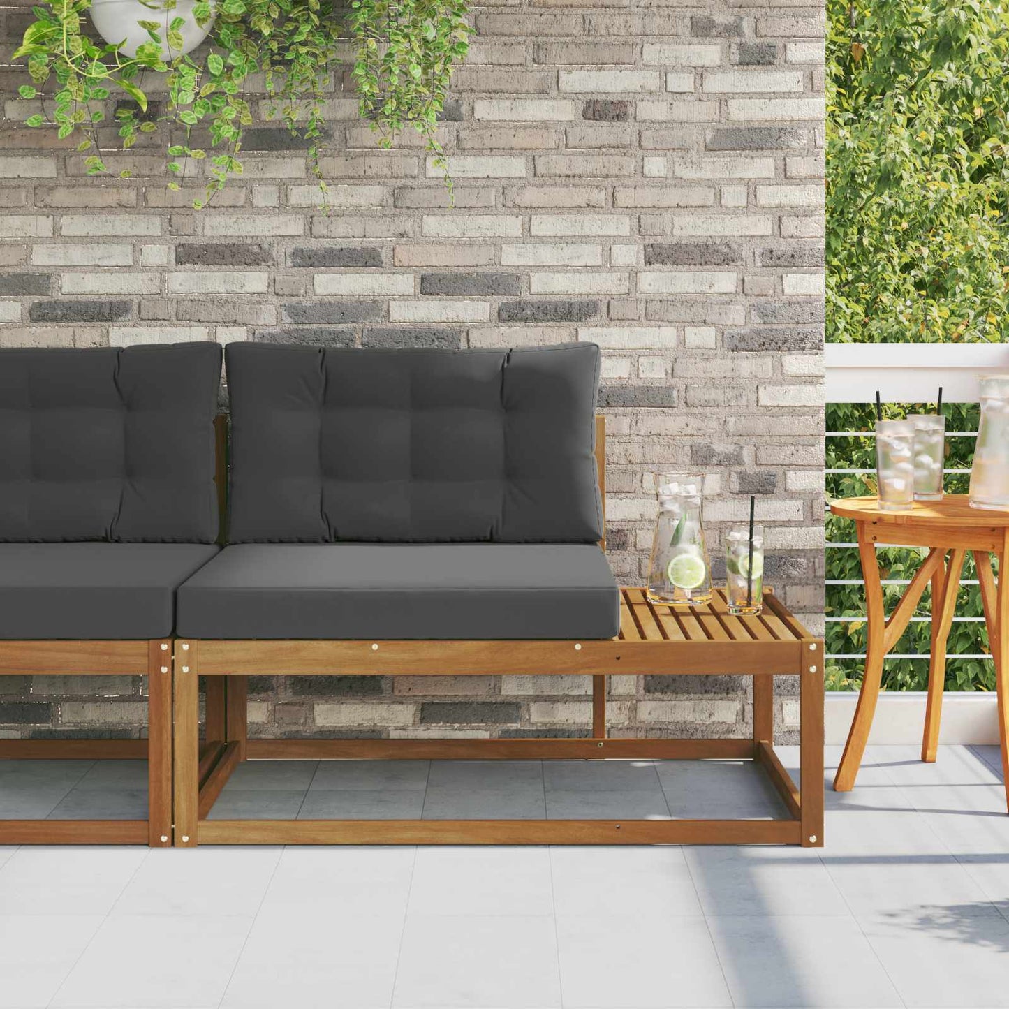 vidaXL Εξωτερικός Τμηματικός Καναπές Φυσικό 115 x 83 x 73 εκ