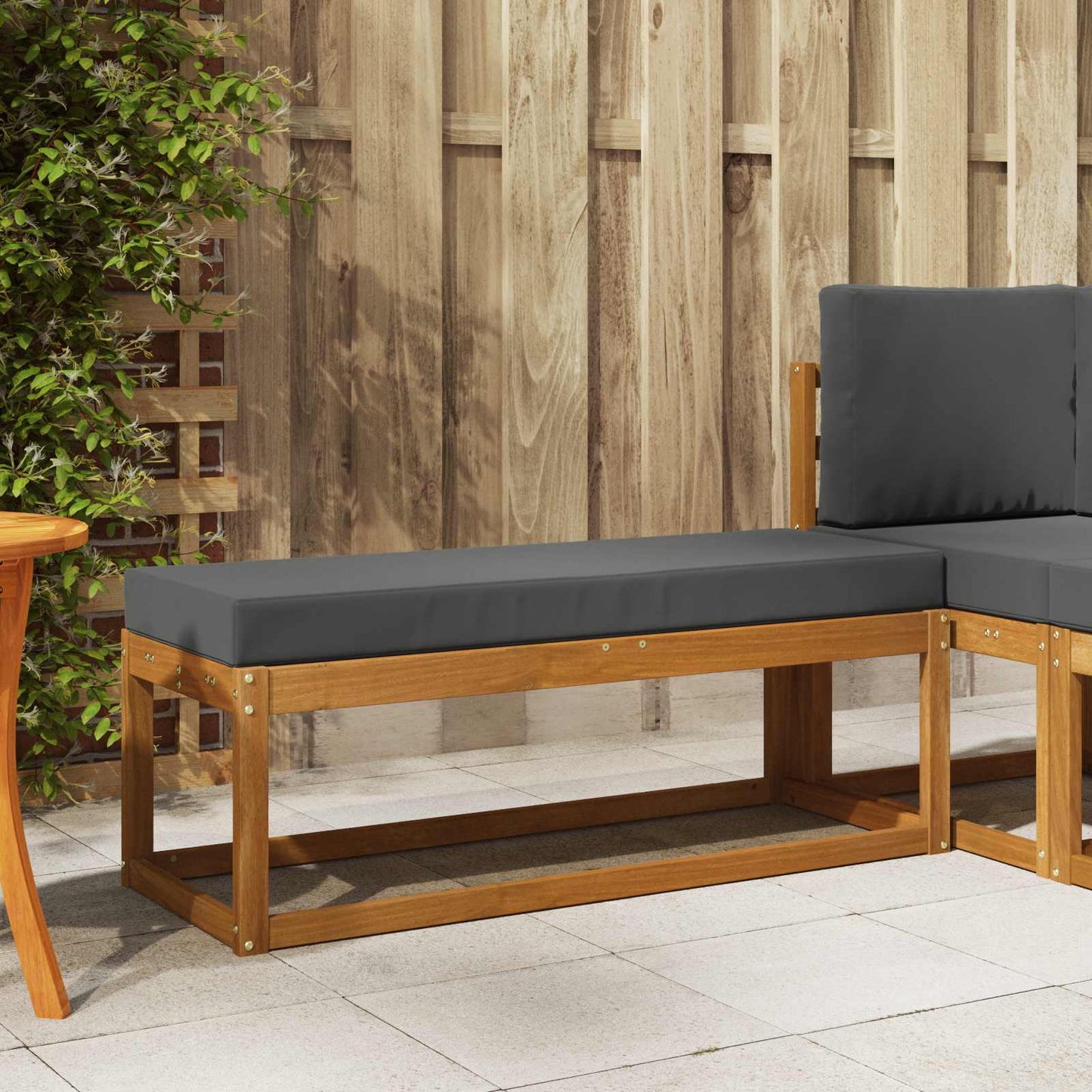 vidaXL Εξωτερικό Σκαμπό Φυσικό και Ανθρακί 115 x 43 x 45 εκ