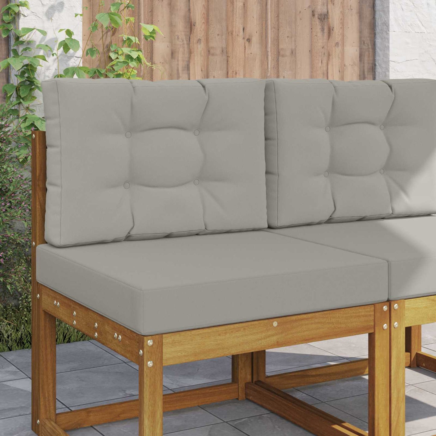 vidaXL Μαξιλάρι Καναπέ Εξωτερικού Χώρου 2 pcs Γκρι Πολυεστέρας