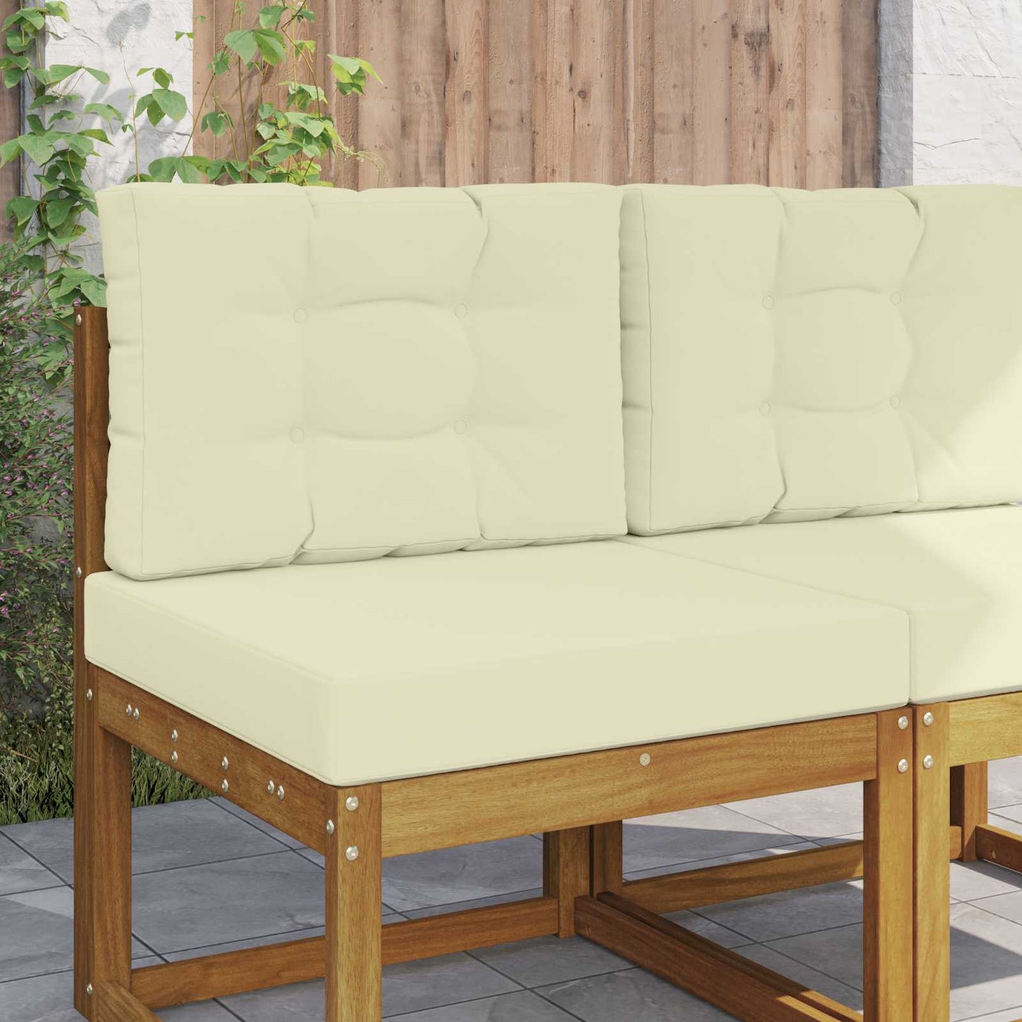 vidaXL Μαξιλάρι Καναπέ Εξωτερικού Χώρου 2 pcs Κρεμ Πολυεστέρας
