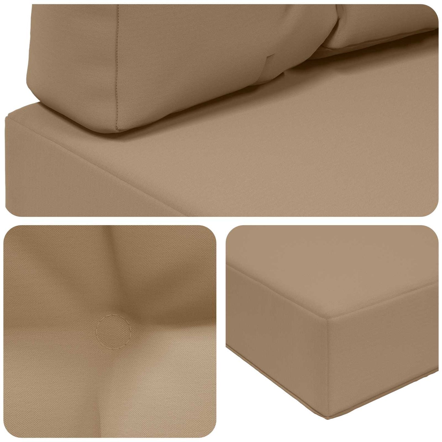 vidaXL Μαξιλάρι Καναπέ Εξωτερικού Χώρου 3 pcs Taupe Πολυεστέρας